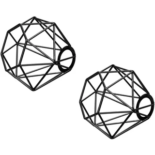 ledscom.de 2 Stück Käfig-Lampenschirm, schwarz, E27 / E14, 160mm Ø