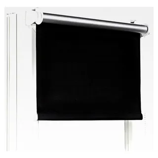 Rollos für Fenster ohne Bohren in Schwarz - Verdunkelungsrollo B130 x H150 cm - Klemmrollo für Balkontüren - Einfach zu installierendes Verdunklungsrollo - Schwarz
