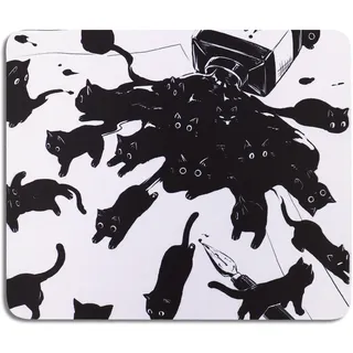 AOKSUNOVA Mauspad Klein Design Mauspad mit Motiv Office Mousepad Katze Mausunterlage 24 x 20 cm
