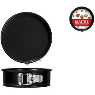 Home Kuchenform mit Antihaftboden aus Edelstahl 'maitre' Schwarz Cm 20
