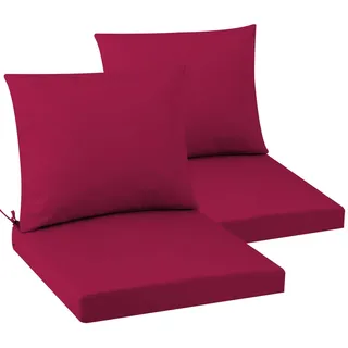 Outdoor-Sitzkissen-Set, 55,9 x 55,9 cm, wasserabweisend und lichtbeständig, Terrassenmöbelkissen mit abnehmbarem Bezug, tiefes Sitz- und Rückenkissen mit Griff und verstellbaren Riemen für Stuhl, Sofa