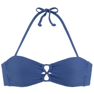 SUNSEEKER Bandeau-Bikini-Top »Fancy« mit modischer Zierschnürung, blau,