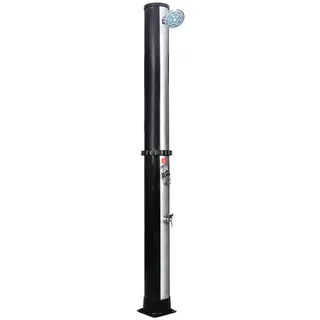 vidaXL Solardusche mit Duschkopf und Wasserhahn 40 L - Schwarz, Silber