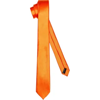 Ladeheid Klassische Herren Krawatte, glänzend, Perfekt für Büro & Festlichkeiten, Vielfältige Farben - Ideal für Geschäftsmeetings, Hochzeiten TMS-6 (150cm x 6cm, Orange)