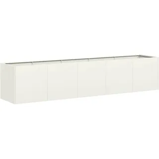 vidaXL Pflanzkübel Weiß 200x40x40 cm Kaltgewalzter Stahl