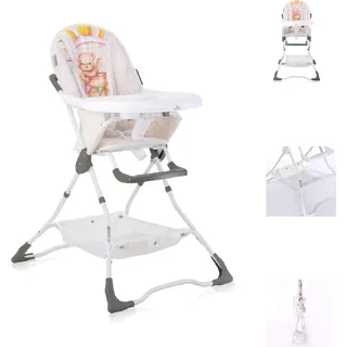 Lorelli Kinderhochstuhl Bonbon Bechervertiefung, klappbar, doppelter Tisch, Korb beige gelb - Gelb