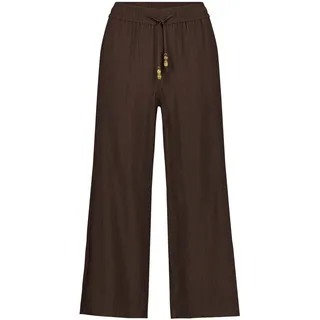 Stoffhose ZERO "Hose mit Bindegürtel", Damen, Gr. 38, EURO, braun (chocolate plum), Obermaterial: 84% Viskose CV. 16% Polyamid PA., Hosen Stoffhose