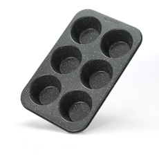 Jumbo Muffinform 6 Tassen Muffinform Nicht klebende schwarze Granit Stein Muffin Pfanne
