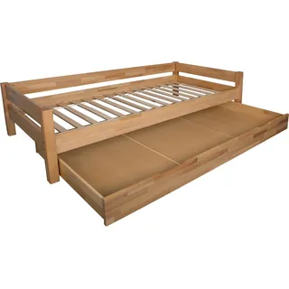 Bubema Duo  Bett mit Bettkasten aus massiver Buche, inkl. Rollrost