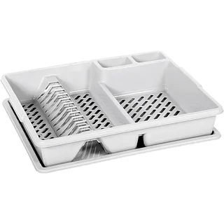 Curver Geschirrkorb mit Tray 45 x 38 x 8,8 cm Farbe Hellgrau