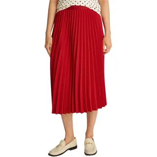 Tommy Hilfiger Damen Rock Fluid Pleated Pull On Midi Faltenrock, Mehrfarbig (Medium Red), 34