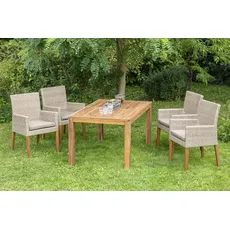 Bild von Ranzano Set 5-tlg. Ausziehtisch 200 x 90 cm beige