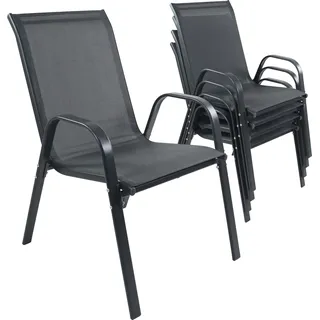 VCM Gartenstuhl 56 x 73 x 73 cm anthrazit 4 St.