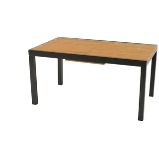 Gardenson Gartentisch , Graphitfarben, Naturfarben , Metall, Kunststoff , rechteckig , eckig , 90x75x150 cm , ausziehbar , Gartenmöbel, Gartentische, Gartentische ausziehbar