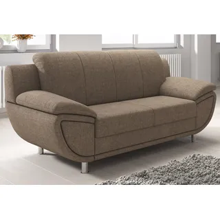 TRENDMANUFAKTUR 2-Sitzer Couch Polyester 2-Sitzer Braun