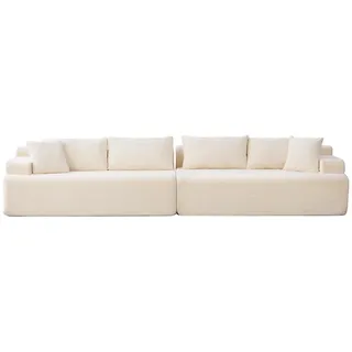 Oxeza Sofaelement 334/99/74.5 cm Beige Chenille mit 30D hochelastischem Schaumstoff und rutschfestem Bode , Textil , Mode , Rechteckig , 99x74.5x344 cm , Wohnzimmer, Sofas & Couches, Sofas, Modulsofas