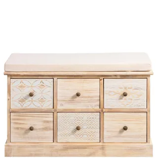 Bank HEINE HOME, beige (natur, weiß), B:78cm H:50cm T:35cm, Holz, MDF, Sitzbänke, Bank