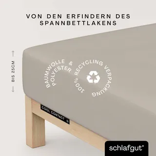 schlafgut Spannbettlaken Mikrofaser 200 x 200 cm beige