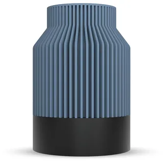 ebenkunst Kontura Moderne Pampasgras Vase mit wasserdichtem Einsatz – 3D-Druck Dekovase für Trockenblumen & Schnittblumen, designt und gefertigt in Deutschland - Blau, 15cm
