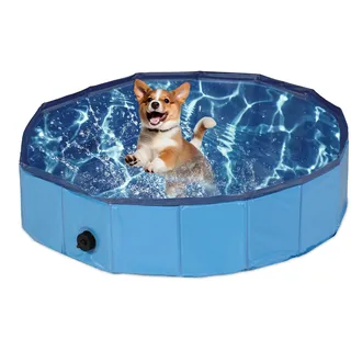 Relaxdays Hundepool 20 x 80 cm Blau