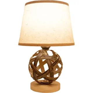 Fine Asianliving Bambus Tischlampe Braun Handgefertigt - Leila D24xH36cm - Braun