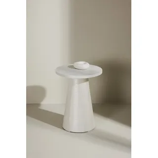 Beistelltisch VENTURE HOME "Lanzo, kompakte Ablage für den täglichen Einsatz", glossy weiß, glossy weiß, glossy weiß, B:35cm H:45cm T:35cm, Tische, Beistelltisch, Ablagetisch rund, skandinavisch, stabil (35x35 cm)