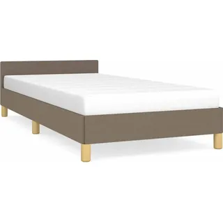 vidaXL Bettgestell mit Kopfteil ohne Matratze Taupe 90x200 cm Stoff - Taupe