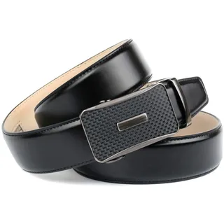 Ledergürtel ANTHONI CROWN, Herren, Gr. 85, schwarz, Leder, unifarben, Gürtel Ledergürtel, Glatter Gürtel mit Schließe im Flecht-Design