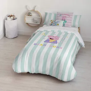 BELUM | Bettbezug Peppa Pig | Bettbezug Modell Bear Hugs | Bettbezug mit Knöpfen | Bettbezug aus 100% Baumwolle | Bettbezug (Bett mit 80 cm (140 x 200 cm))