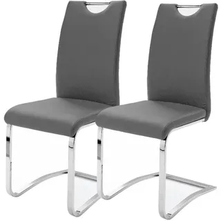 Robas Lund Robas Lund, Stuhl, Esszimmerstuhl, Schwingstuhl Köln, 2er Set, Grau, 57 x 43 x 100 cm