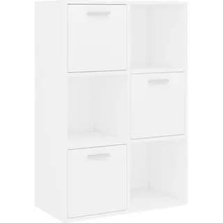 vidaXL Lagerschrank Bücherregal Raumteiler Raumtrenner Standregal Büroregal Schrank Kinderregal Bücherschrank Regal Weiß 60x29,5x90cm Holzwerkstoff