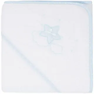 Duffi Baby - Baby-Bademantel mit Kapuze, Badetuch für Kinder, 80 x 80 cm, Handtuch für Neugeborene, 100% Baumwolle, super weich, saugfähig, Jungen und Mädchen, Stern. Farbe: Blau. 1195-12