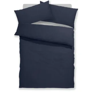 LeGer Home by Lena Gercke Bettwäsche »Anisa in Gr. 135x200, 155x220 cm oder 200x200« 2 Stk. tlg. Bettwäsche aus Baumwolle, unifarbene Bettwäsche mit Reißverschluss, blau