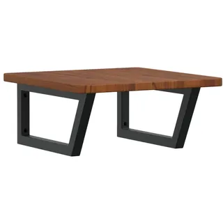 vidaXL Waschtischplatte mit Halterung Stahl und Massivholz Eiche - Braun