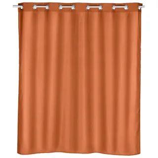WENKO Duschvorhang Comfort Flex Terracotta, hygienischer Textil-Vorhang, waschbar, wasserabweisend, mit integrierter Hängeeinrichtung, ermöglicht schnelles & unkompliziertes Aufhängen, 180 x 200 cm
