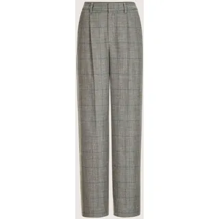 Bundfaltenhose MADELEINE "Bundfalten-Hose Glencheck-Hose mit weitem Bein", Damen, Gr. 19, N + K Gr, grau (grau, multicolor), Obermaterial: 58% Polyester PES. 40% Viskose CV. 2% Elasthan EL., Modern, Hosen Bundfaltenhose, Bundfaltenhose mit weitem Bein im Glencheck Dessin