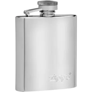Zippo Flachmann Edelstahl - Silber - 177 ml - Poliert - Ideal für Wandern und Outdoor Aktivitäten