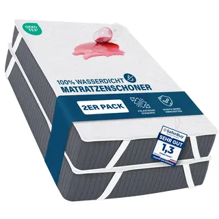 Utopia Bedding Matratzenschoner 180 x 200 cm (2er Pack) Wasserdicht, Mit Elastisch Eckbändern, Oeko-TEX Zertifiziert Matratzenauflage Atmungsaktive, Matratzenschutz Weiß