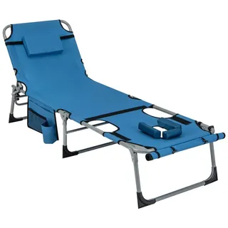 Costway Sonnenliege 200 x 60 x 30 cm Blau