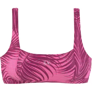 Bustier-Bikini-Top LASCANA ACTIVE "Coal", Damen, Gr. 38, Cup C/D, rot (bordeaux, bedruckt), Polyamid, bedruckt, gestreift, Bikini-Oberteile Bustier-Bikini-Top, im Mustermix aus Palmen und Streifen