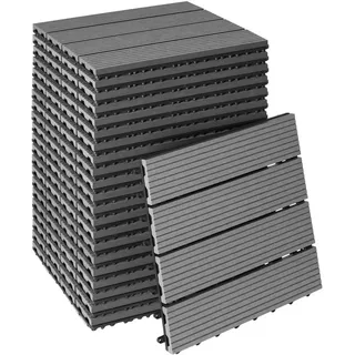 Tectake Terrassenfliesen Tegulas 31 x 31 x 2 cm grau