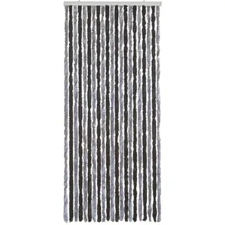 WOHNWOHL® Flauschvorhang (90x200 cm) • Wohnwagen Türvorhang • Fliegenschutz Balkontür • Insektenschutz Vorhang • Fadenvorhang Tür • Sichtschutz Wohnmobil • Farbe: Silber/Grau