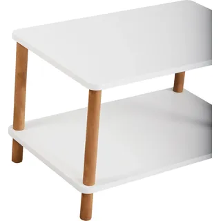 Couchtisch Jelling Wohnzimmertisch Rechteckig Kaffeetisch 43 x 70 x 44 cm Sofatisch Weiß - Weiß