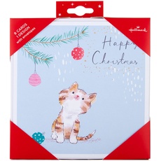 Hallmark Weihnachtskarten, modernes festliches Katzen-Design, 8 Stück, 25572283, niedliche Katzen-Weihnachtskarten-Packung