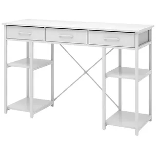 Vicco Schreibtisch Chino Weiß 120 x 78 cm mit 3 Schubladen