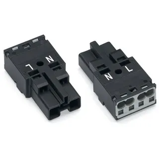 WAGO 770-212 Netz-Steckverbinder WINSTA MIDI Stecker, 2-polig, Kod. A, Schwarz 100St.
