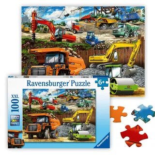 Ravensburger Kinderpuzzle 100 Teile - Fahrzeuge auf der Baustelle
