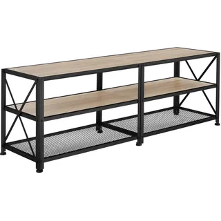 Tectake Indianapolis TV-Regal 161 x 41,5 x 50,5 cm Eiche/Naturfarben Holzwerkstoff