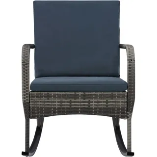 vidaXL Garten-Schaukelstuhl Poly Rattan Anthrazit - Grau