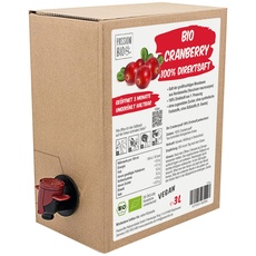 Bio Cranberry Direktsaft 3 Liter Box - Cranberry Saft aus 100% Bio Cranberries, 30 Tage Vorratspackung - Veganer Cranberry Muttersaft, ohne Zuckerzusatz, ohne Süßstoffe (lt. Gesetz)